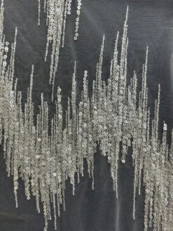 Silver Sequined Lace - Twilight -Bridal Fabric Shop TwilightSilver