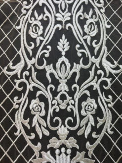 Champagne Embroidered Lace - Victory -Bridal Fabric Shop Victory 1