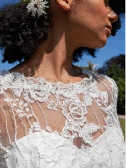 Ivory Corded And Beaded Lace – Rochelle 18 Ivory Corded And Beaded Lace – Rochelle -Bridal Fabric Shop WeddingDresswithivorycordedlaceRochelle1