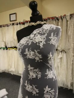 White Beaded Lace - Chloe -Bridal Fabric Shop WhiteBeadedLace Chloe f99d7cc5 28eb 4e5a 8346 12d86d30632a
