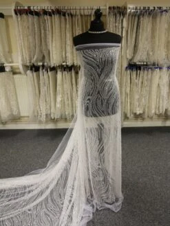 White Beaded & Sequinned Lace - Gillian