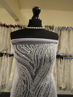 White Beaded & Sequinned Lace - Gillian -Bridal Fabric Shop WhiteBeadedLace Gillian 0198065e f8ec 4b86 b800 25989766b9b6