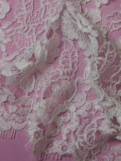 Soft White Chantilly Lace - Amy -Bridal Fabric Shop WhiteChantillyLace Amy