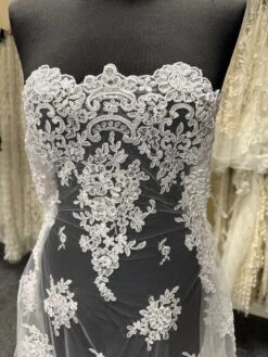 White Corded Lace - Belinda -Bridal Fabric Shop WhiteCordedBridalLace Belinda