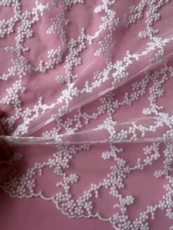 White French Embroidered Lace - Larissa 12 White French Embroidered Lace - Larissa -Bridal Fabric Shop WhiteEmbroideryLace Larissa closeup