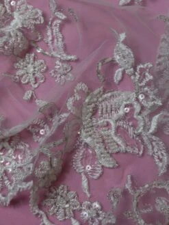 White Beaded Lace - Chloe -Bridal Fabric Shop WhiteLace Chloe