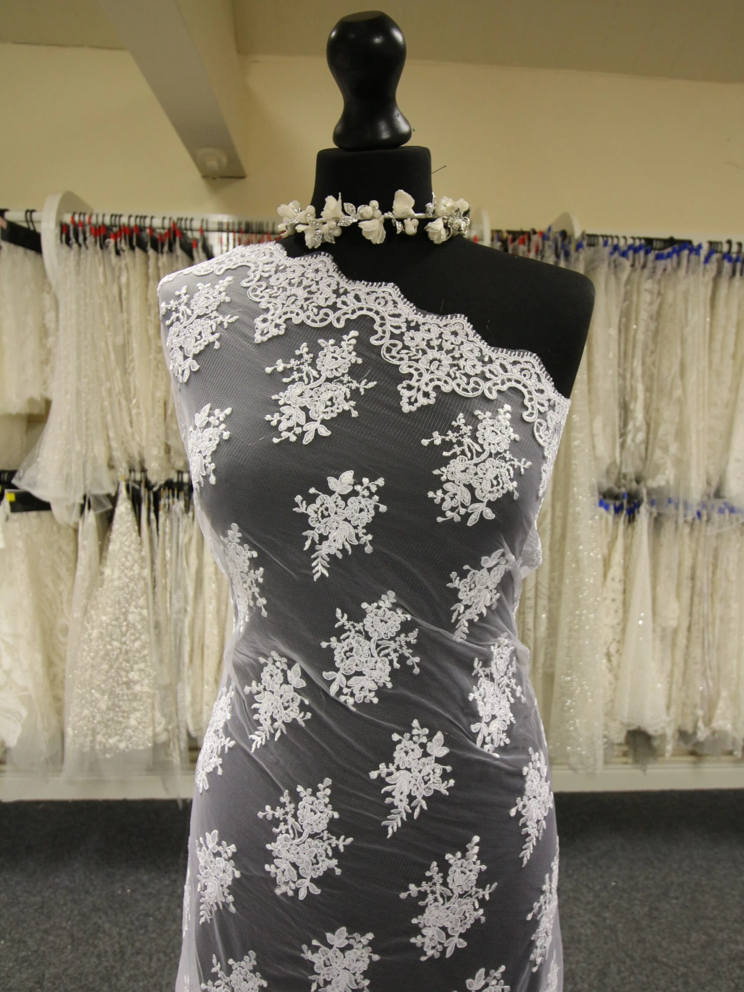 White Corded Lace - Janis 6 White Corded Lace - Janis - Image 6