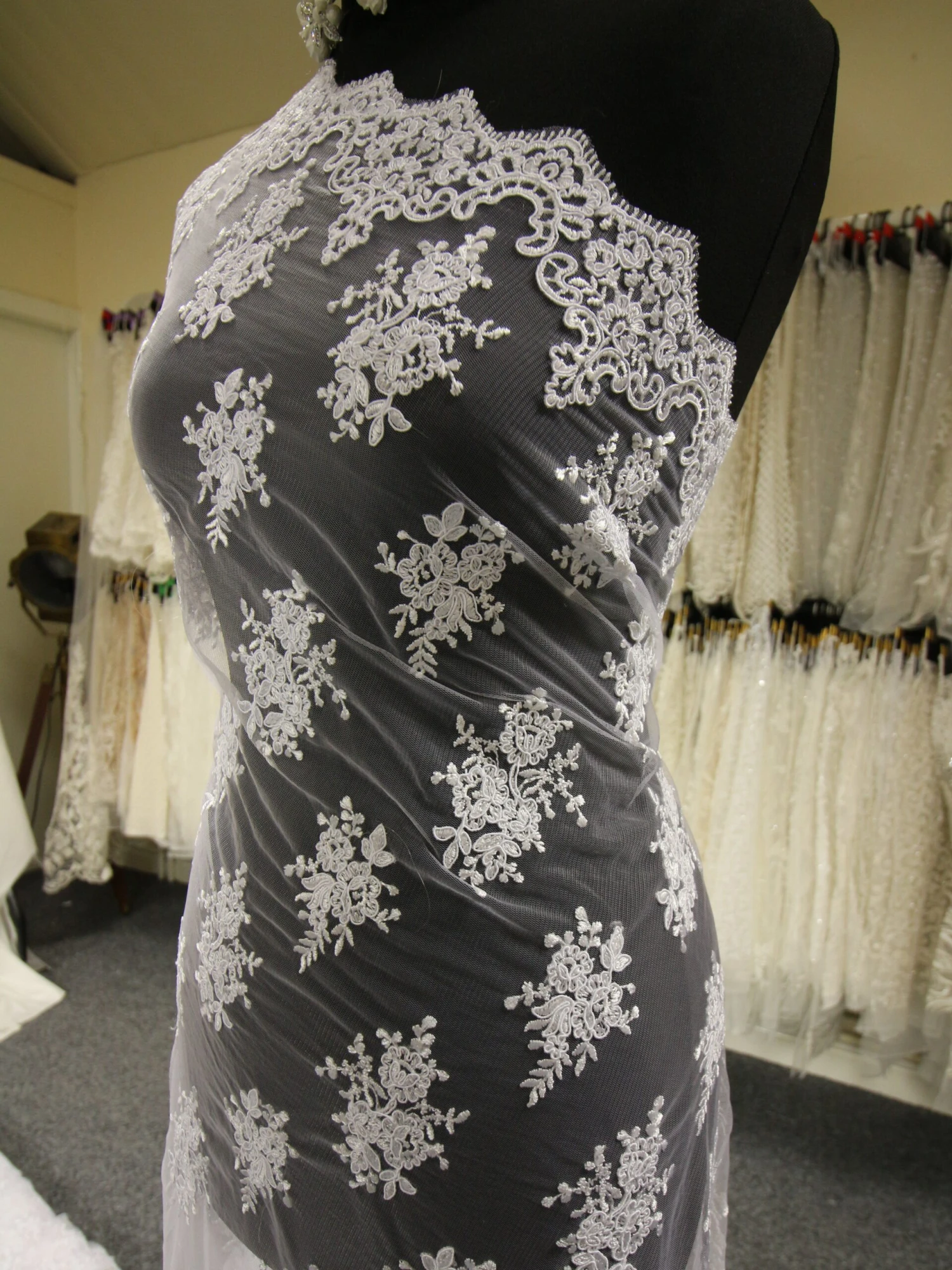 White Corded Lace - Janis 4 White Corded Lace - Janis - Image 4