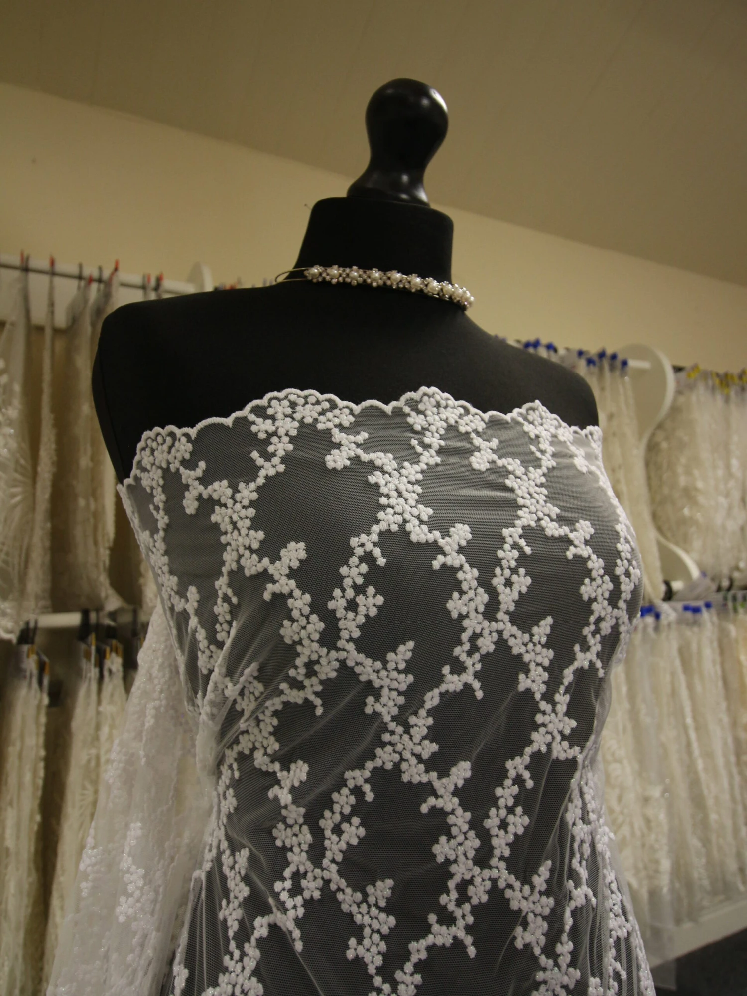 White French Embroidered Lace - Larissa 5 White French Embroidered Lace - Larissa - Image 5