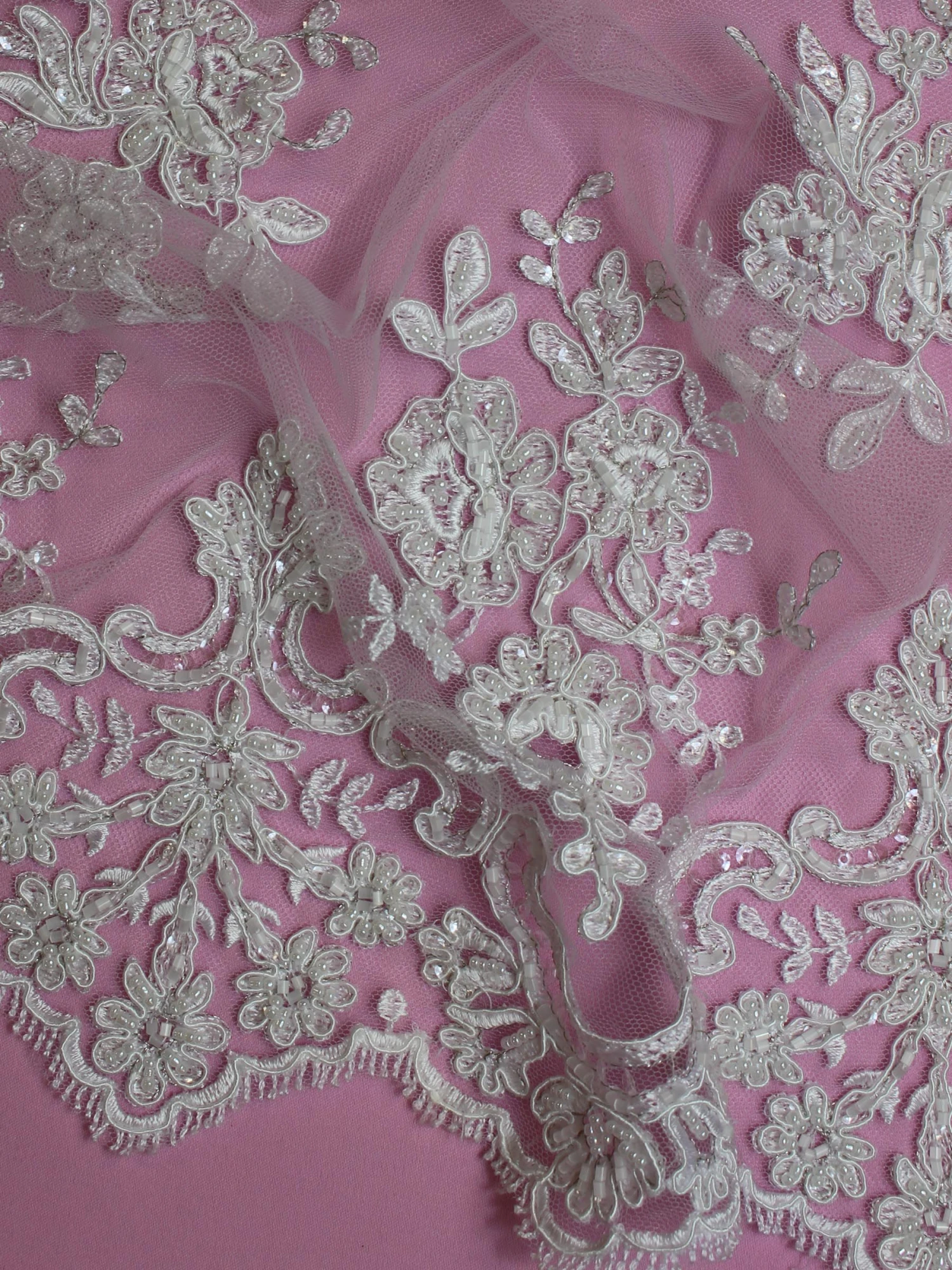 White Beaded Lace - Sophia 7 White Beaded Lace - Sophia - Image 7