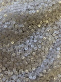 White Sequin Fabric - Moondust -Bridal Fabric Shop WhiteSequinnedLace Moondust
