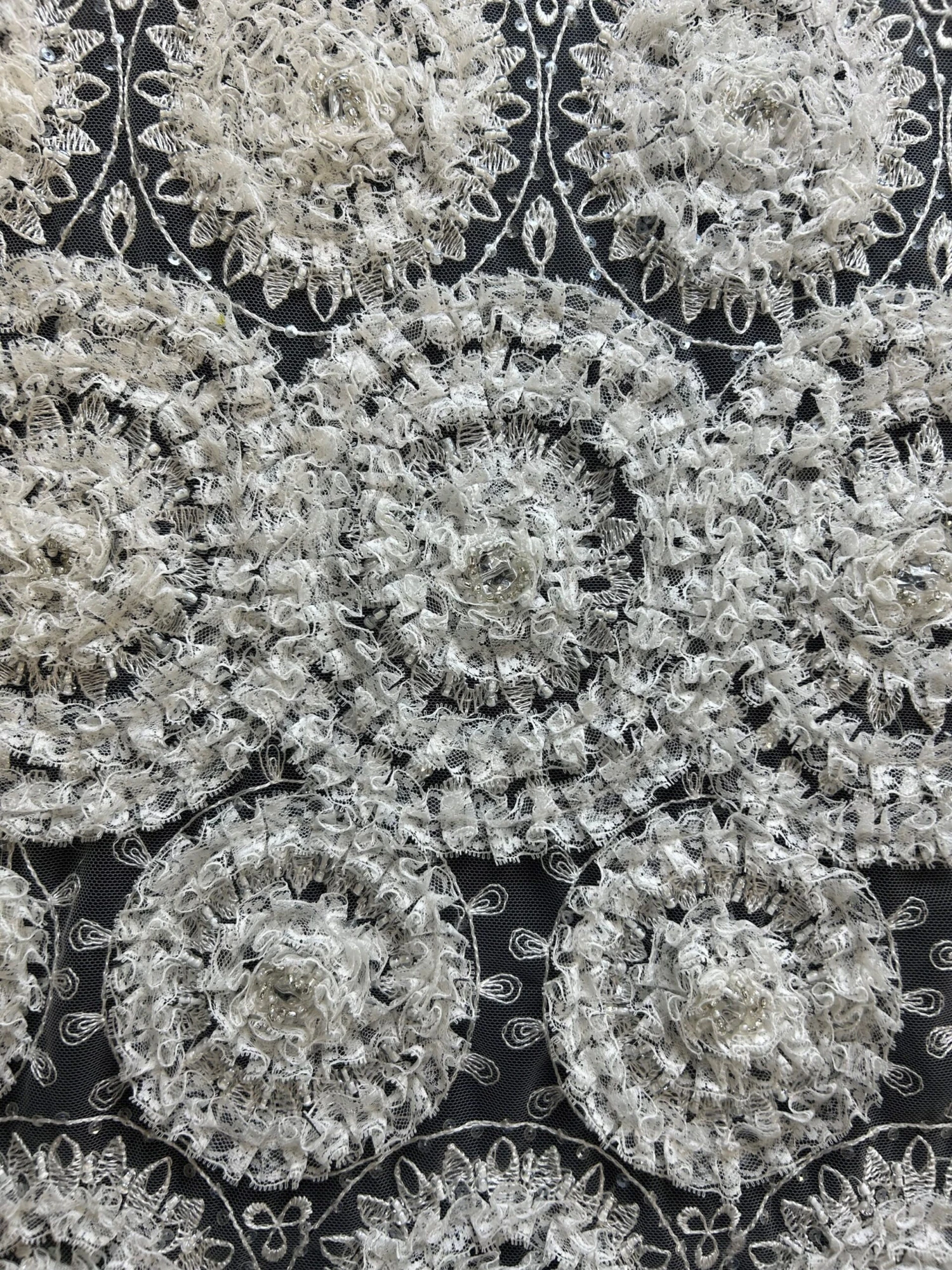 Ivory Sequinned Lace - Whitney 8 Ivory Sequinned Lace - Whitney - Image 8