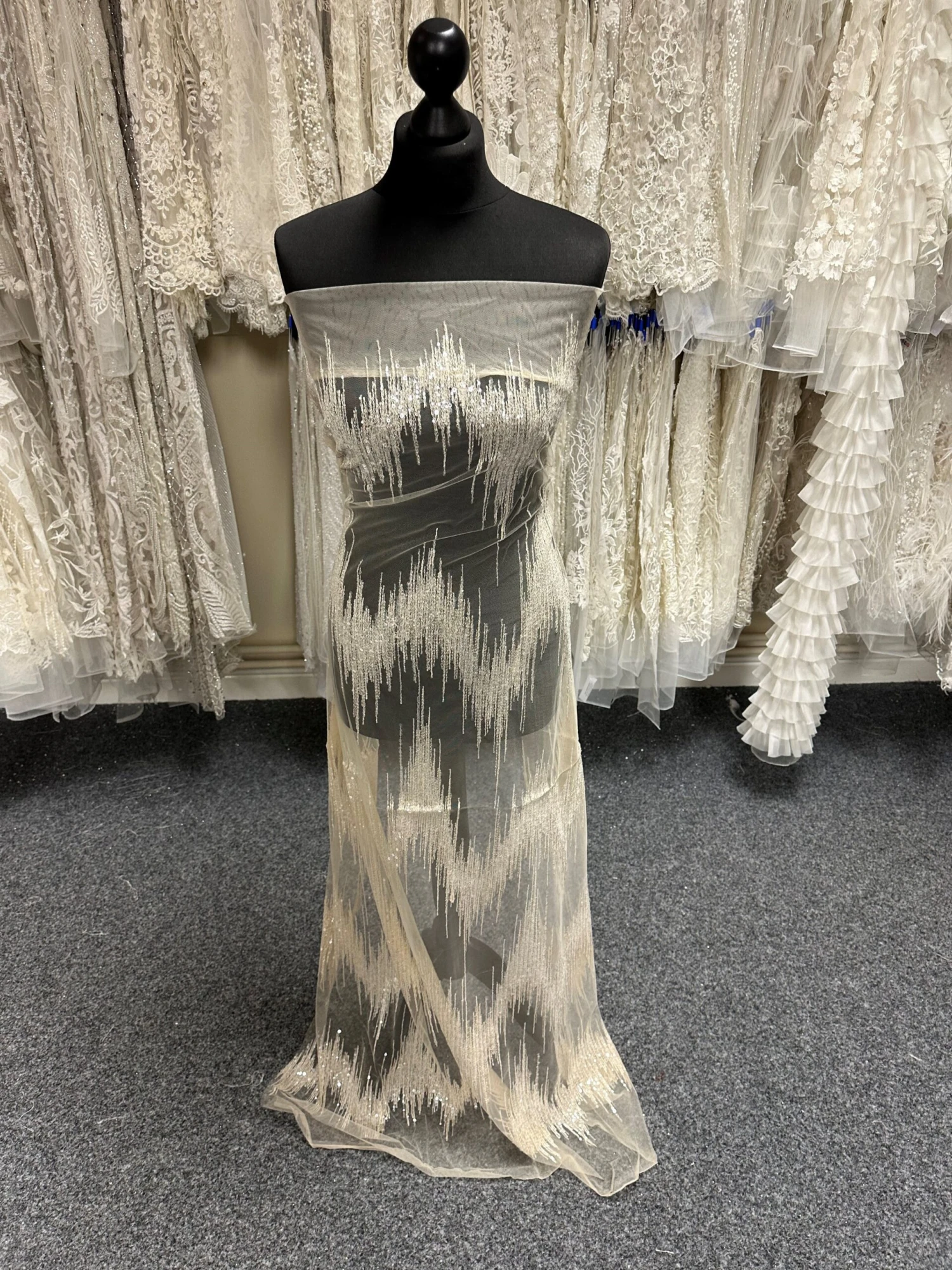 Champagne Sequined Lace - Twilight 1 Champagne Sequined Lace - Twilight