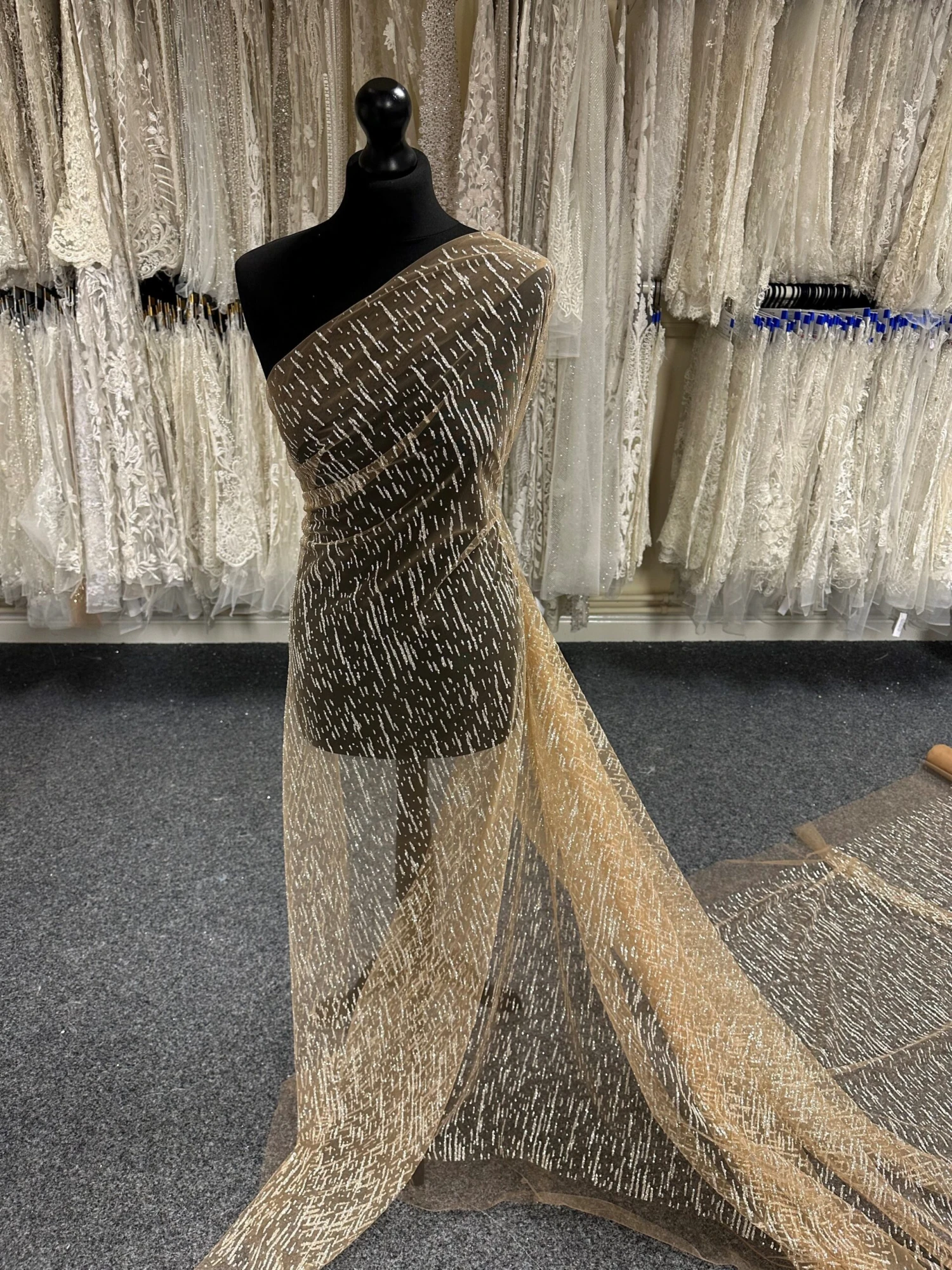 Nude Glitter Lace - Elise 1 Nude Glitter Lace - Elise