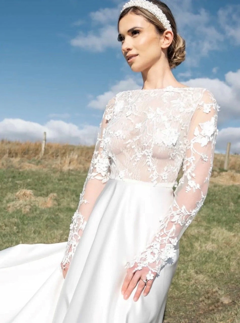 White Embroidered 3D Lace - Abiona 6 White Embroidered 3D Lace - Abiona - Image 6