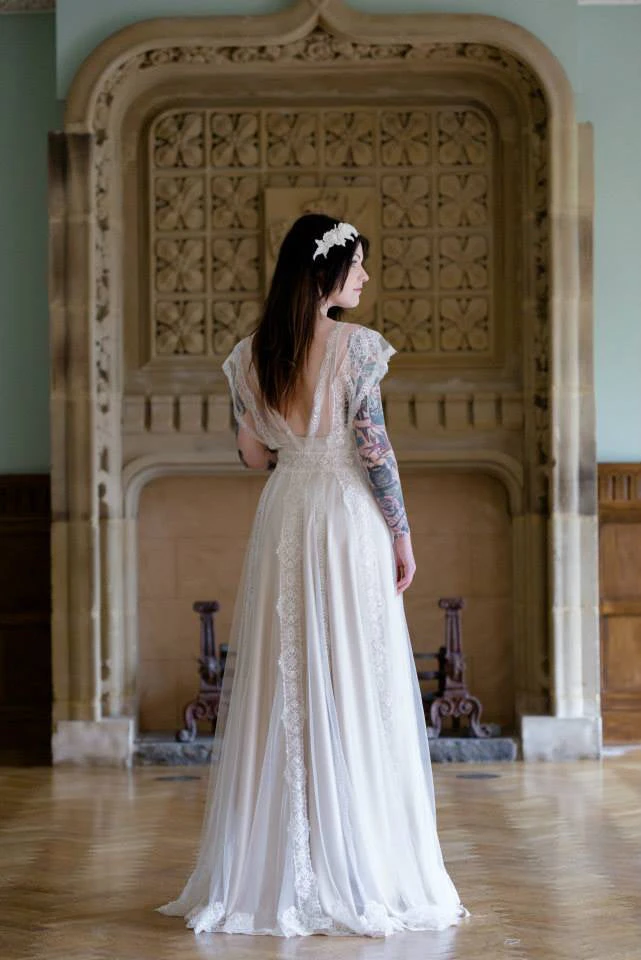 Ivory Sequinned Lace - Amber 8 Ivory Sequinned Lace - Amber - Image 8