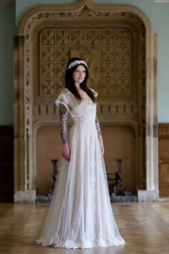 Ivory Sequinned Lace - Amber 24 Ivory Sequinned Lace - Amber -Bridal Fabric Shop amberfront