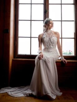 Ivory Sequinned Lace - Anya 19 Ivory Sequinned Lace - Anya -Bridal Fabric Shop anyaLace