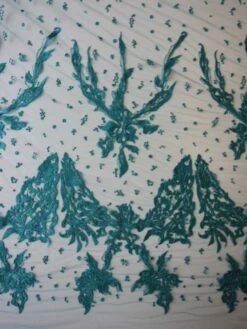 Aqua Embroidery Lace - Zelie -Bridal Fabric Shop aqua embroidered lace zelie