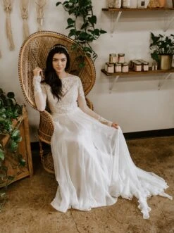 Ivory Beaded Lace – Ava -Bridal Fabric Shop ava lace dress5