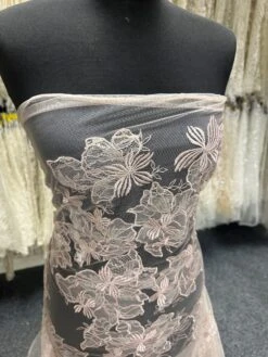 Pink Sequinned Embroidery Lace - Palma -Bridal Fabric Shop b 04ca1de7 7c7e 4443 9005 d4c154f82039