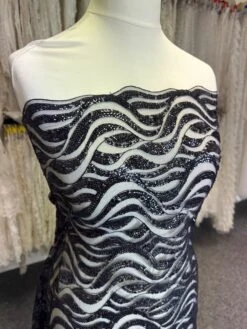 Navy Blue Sequinned Lace - Cerys -Bridal Fabric Shop b 1c374c14 11a9 4e59 b072 fbf36c9b5e21