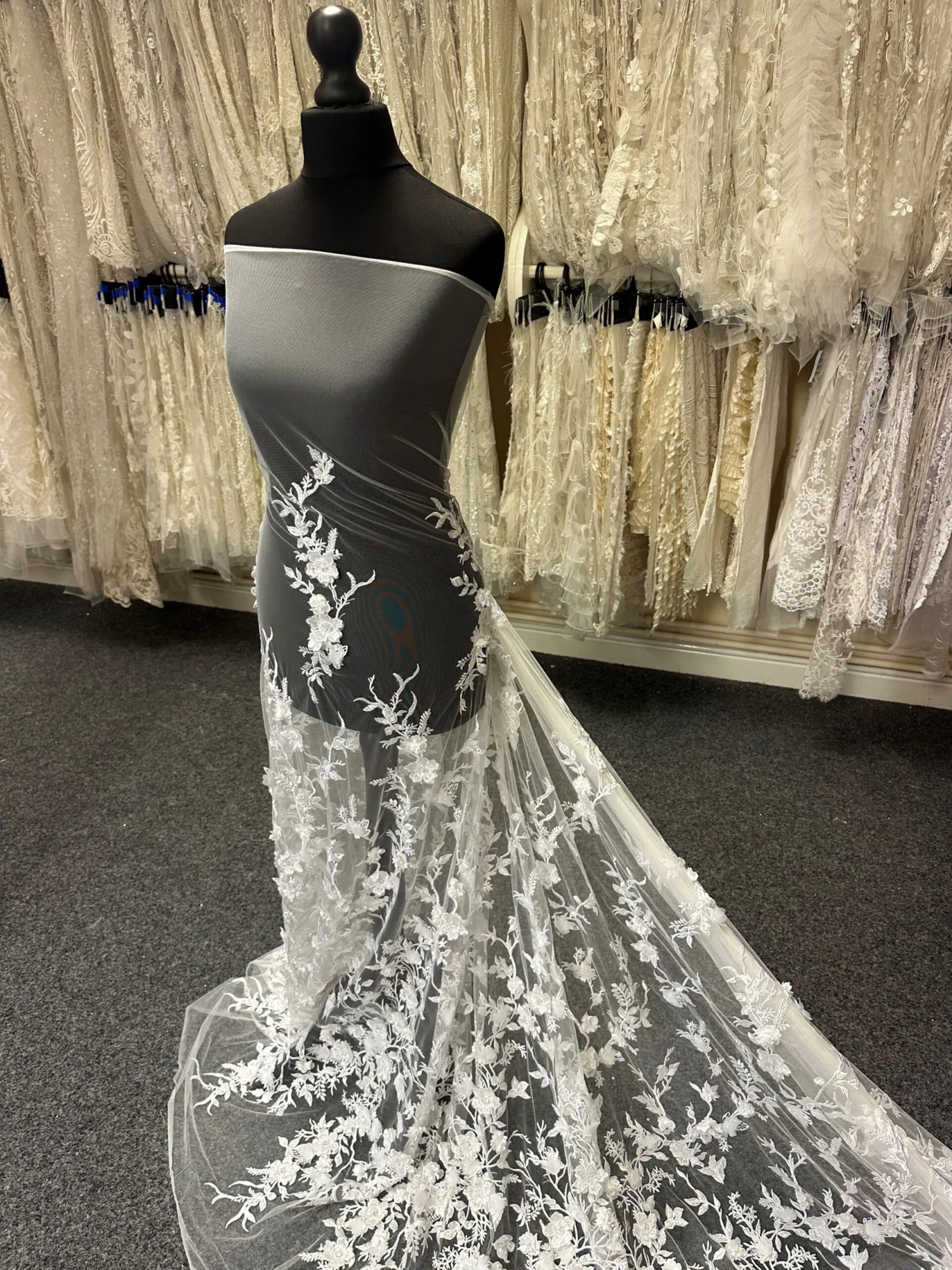 White Embroidered 3D Lace - Abiona 12 White Embroidered 3D Lace - Abiona - Image 12