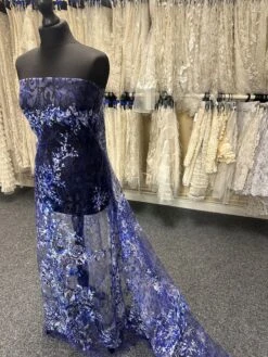 Blue Tonal Lace - Octavia Ocean -Bridal Fabric Shop b ca2e60a7 521a 4649 8c1a 580fd1545d5e
