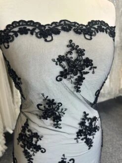 Black Beaded And Corded Lace - Alexandra -Bridal Fabric Shop b d4bb94b4 7444 4683 bd33 b247e9a36a7c