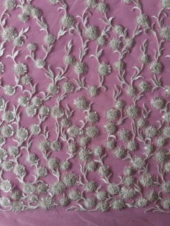 Ivory & Pink Embroidery Lace - Zillah -Bridal Fabric Shop b db06ad08 dccc 4d09 af4b 735c08df0dfb