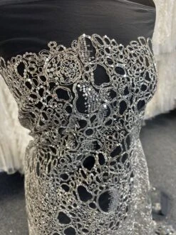 Silver Corded Lace - Raven 16 Silver Corded Lace - Raven -Bridal Fabric Shop b e18fd5eb f491 4a6c 912f fc46993ca603