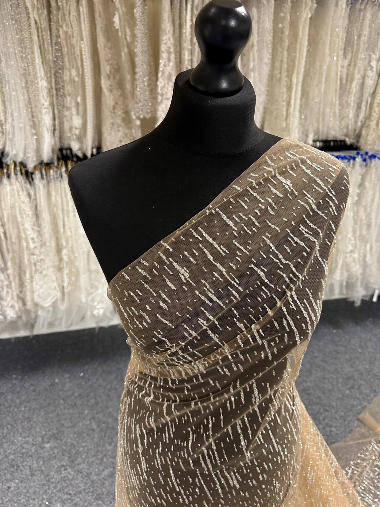 Nude Glitter Lace - Elise 2 Nude Glitter Lace - Elise - Image 2