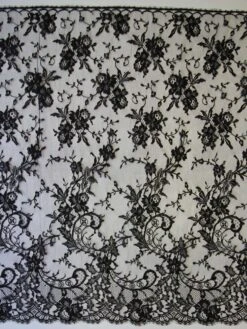 Black Chantilly Lace - Kate -Bridal Fabric Shop black chantilly lace kate full width