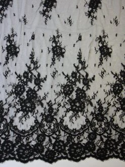 Black Corded Lace - Eloise 10 Black Corded Lace - Eloise -Bridal Fabric Shop black corded lace eloise