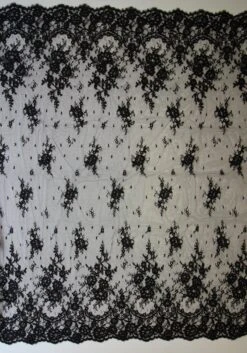 Black Corded Lace - Eloise 11 Black Corded Lace - Eloise -Bridal Fabric Shop black corded lace eloise full width 2