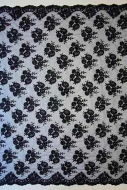 Black Corded Lace - Riaz -Bridal Fabric Shop black corded lace riaz full width