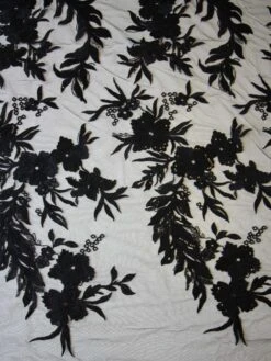 Black Sequinned Embroidery Lace - Gaynor -Bridal Fabric Shop black embroidered lace gaynor