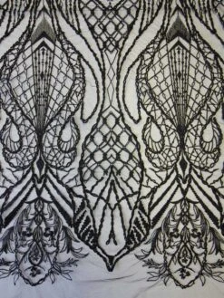 Black Embroidered Lace - Hortense -Bridal Fabric Shop black embroidered lace hortense