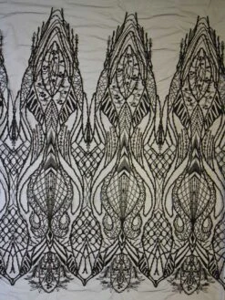 Black Embroidered Lace - Hortense -Bridal Fabric Shop black embroidered lace hortense full width