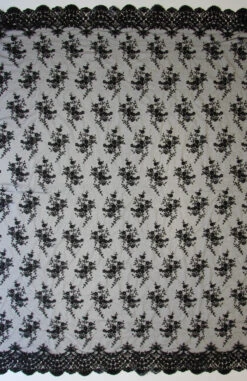 Black Embroidered Lace - Kirsty -Bridal Fabric Shop black embroidered lace kirsty full width