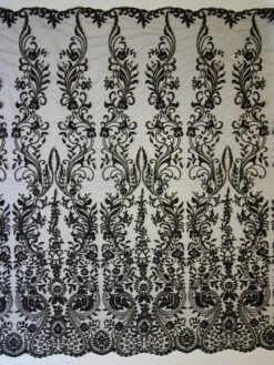 Black Embroidered Lace - Greer 11 Black Embroidered Lace - Greer -Bridal Fabric Shop black lace greer full width