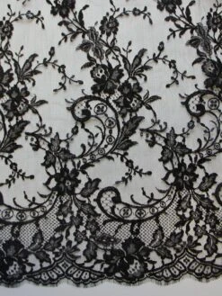 Black Chantilly Lace - Kate -Bridal Fabric Shop black lace kate