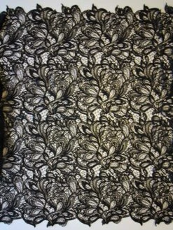 Black Corded & Sequinned Lace - Monet -Bridal Fabric Shop black lace monet full width
