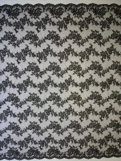 Black Raschel Lace - Pandora -Bridal Fabric Shop black lace pandora full width