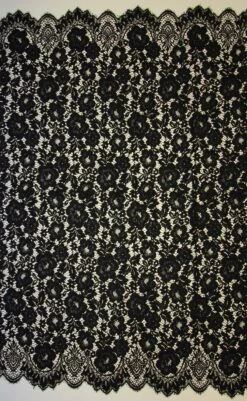 Black Corded Raschel Lace - Maggie 7 Black Corded Raschel Lace - Maggie -Bridal Fabric Shop black raschel lace maggie