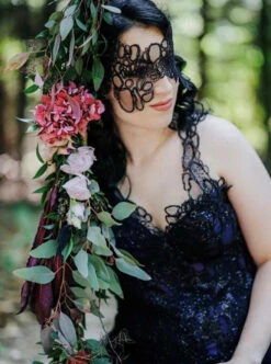 Black Corded Lace - Raven 8 Black Corded Lace - Raven -Bridal Fabric Shop blacklaceraven