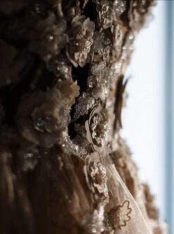 Champagne Beaded Flower Lace - Blake -Bridal Fabric Shop blakechdress6