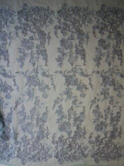 Blue Embroidery Lace - Garbo -Bridal Fabric Shop blue embroidered lace garbo full width