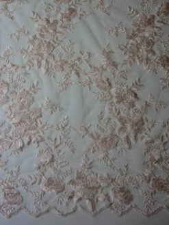 Blush Embroidered Lace - Cameron -Bridal Fabric Shop blush embroidered lace cameron 2