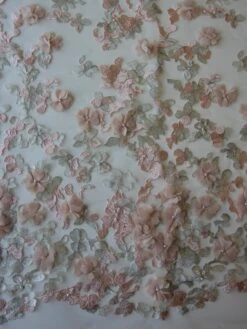 Blush 3D Lace - Petra -Bridal Fabric Shop blush embroidered tulle petra